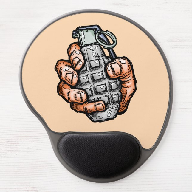 Hand Grenade In Comics Style Gel Mouse Pad (Front)