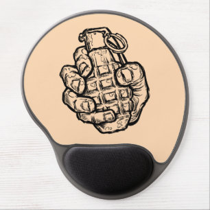 Hand Grenade In Comics Style Gel Mouse Pad