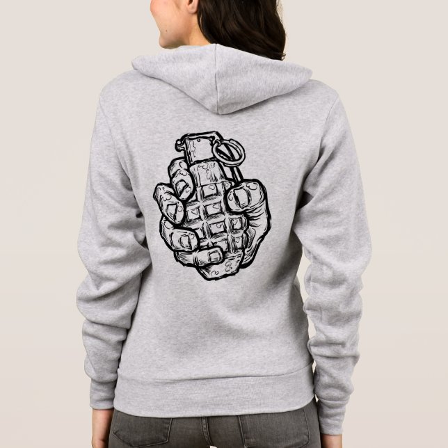 Hand Grenade In Comics Style Hoodie (Back)
