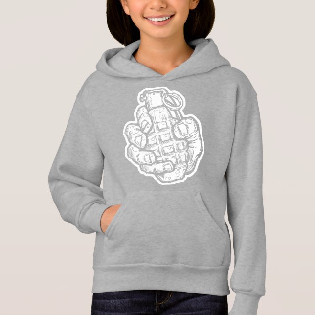 Hand Grenade In Comics Style Hoodie (Front)