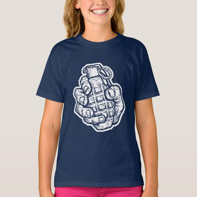 Hand Grenade In Comics Style T-Shirt (Front)