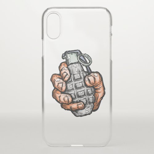Hand Grenade In Comics Style iPhone X Case