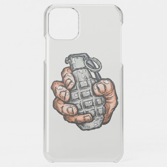 Hand Grenade In Comics Style Uncommon iPhone Case (Back)