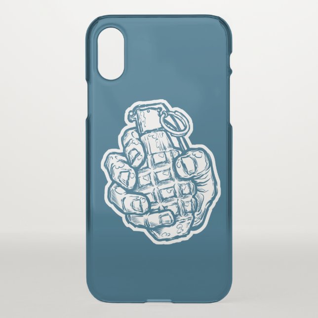 Hand Grenade In Comics Style Uncommon iPhone Case (Back)