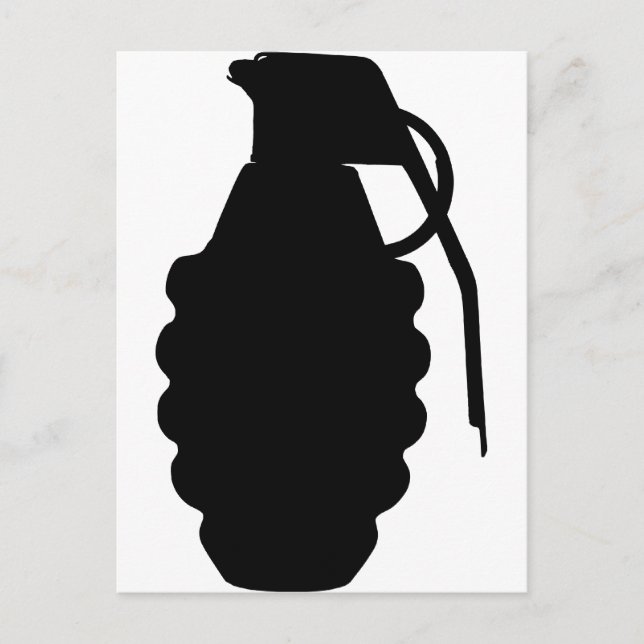 Hand Grenade Outline Silhouette Postcard (Front)
