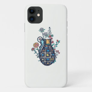 Hand Grenade Vase of Flowers iPhone 11 Case