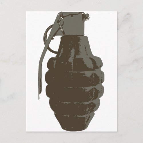 Hand Grenade War Military Bomb Army Marines Postcard