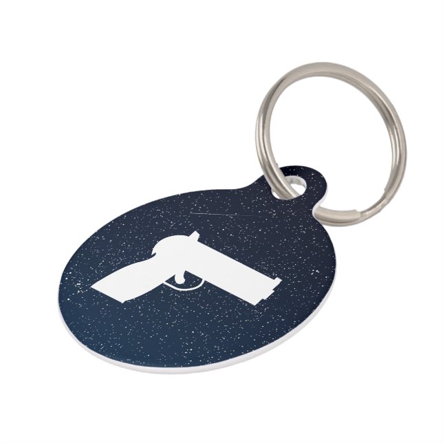 Hand Guns Minimal Pet ID Tag (Side)