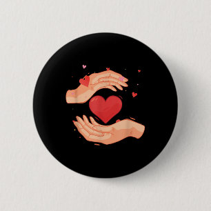 Hand Heart Charity Volunteering Kindness Donation Button