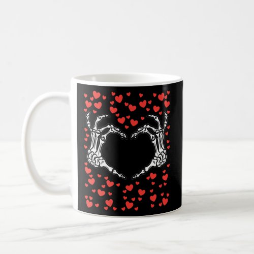 Hand Heart Valentines Day Funny Bones Love   Coffee Mug