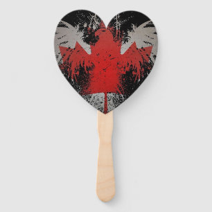 Hand Held Fan - Canadian Flag Shape of a Eagle