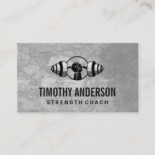 Hand Hold Barbell  Fitness Logo Business Card