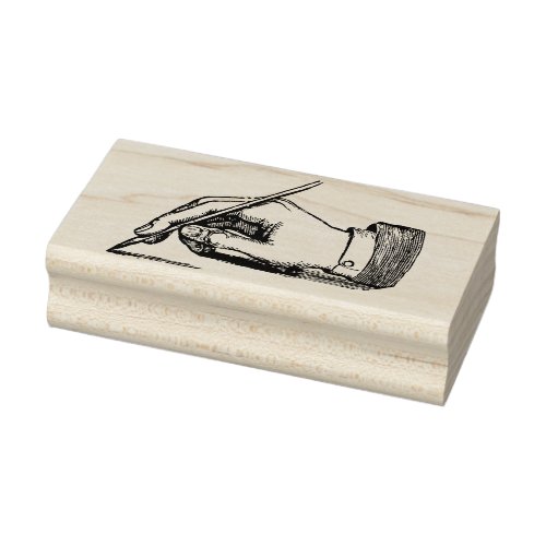 Hand holding a pen  letter writing rubber stamp