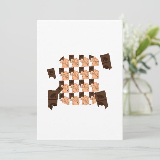 Hand holding a piece of Valentine's chocolate (Standing Front)