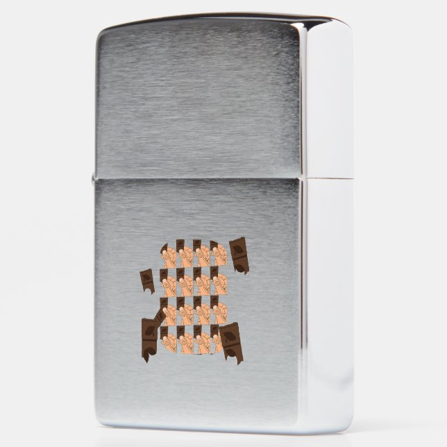 Hand holding a piece of Valentine's chocolate Zippo Lighter (Left)