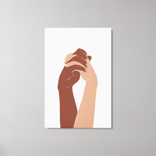 Hand Holding African American Women Empowerment  Canvas Print