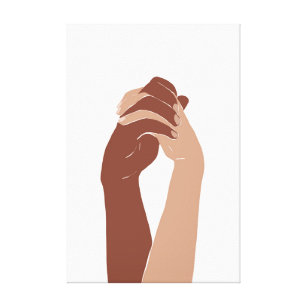 Hand Holding African American Women Empowerment  Canvas Print