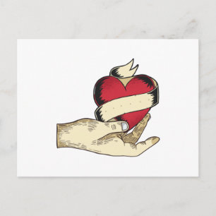 Hand Holding Heart Postcard