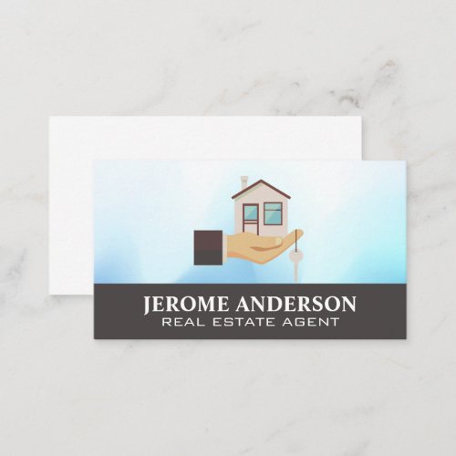 Hand Holding Home  Real Estate Business Card