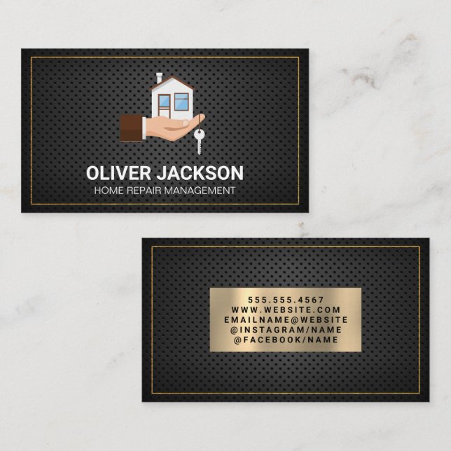 Hand Holding House | Perforated Mesh Business Card (Front/Back)