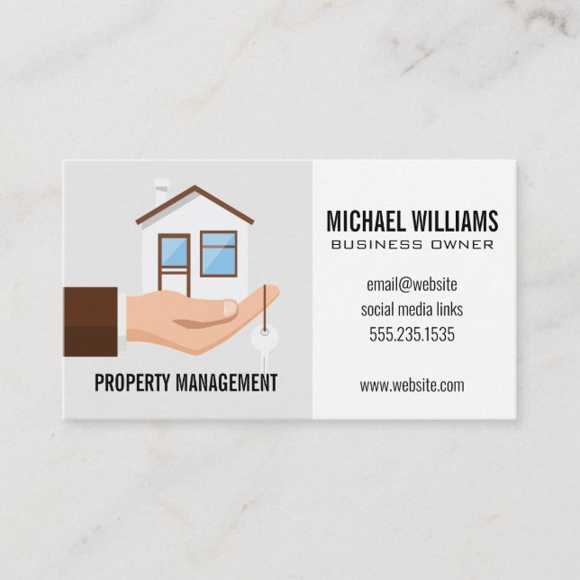 Hand Holding House | Property Business Card (Front)