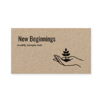 Hand Holding Leaf Plant Nature Logo Business Card