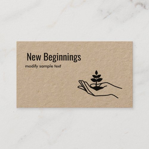 Hand Holding Leaf Plant Nature Logo Business Card