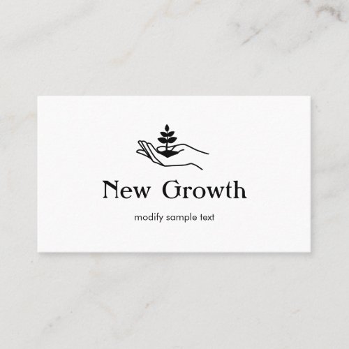 Hand Holding Leaf Plant Therapist Counseling Business Card