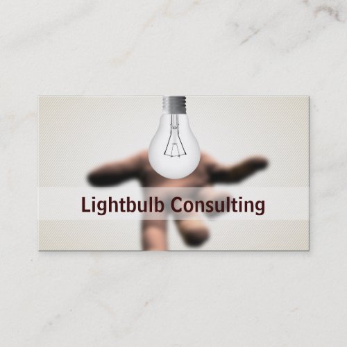 Hand Holding Light Bulb Consulting business card