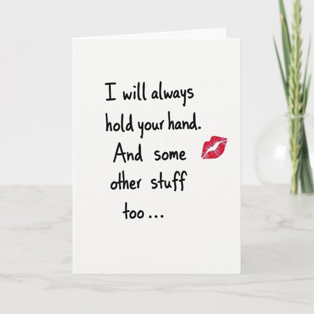Hand Holding Naughty Fun Card (Front)