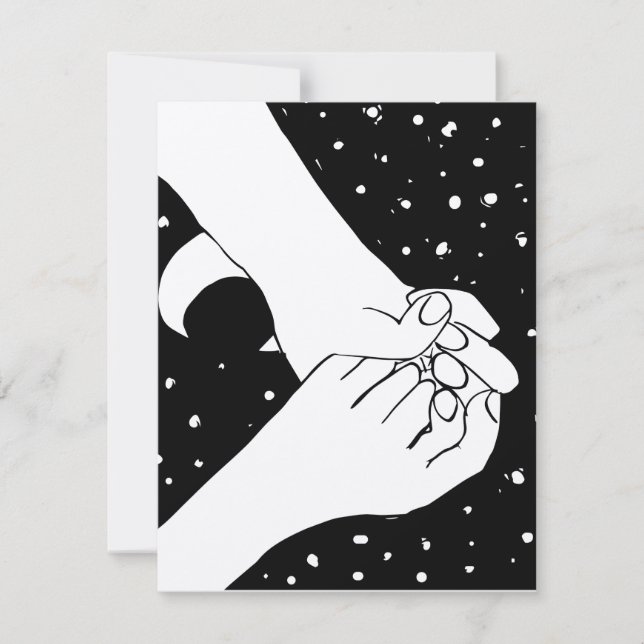 Hand-holding Over Stars Thank You Card (Front)