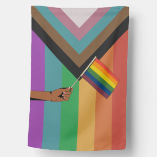 Hand Holding Pride Flag