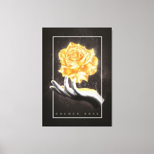 Hand holding rose flower canvas print