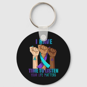 Hand I Have Time To Listen Suicide Prevention Awar Keychain