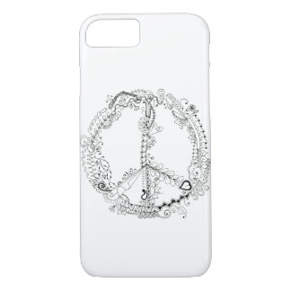 Hand Illustrated Artsy Floral Peace Sign iPhone 8/7 Case