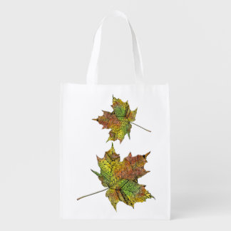 Hand Illustrated Artsy Maple Leaf Reusable Grocery Bag