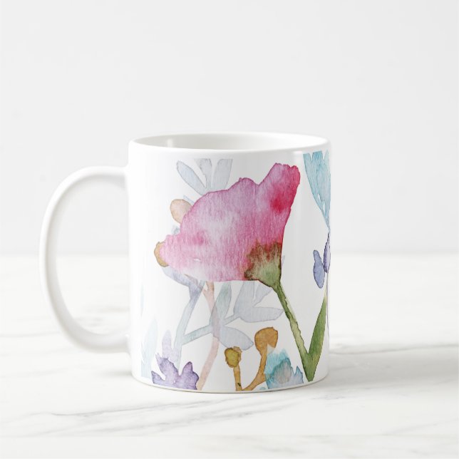 Hand Illustrated Floral Coffee Mug (Left)