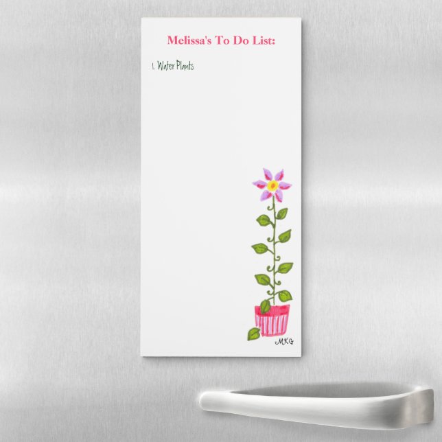 Hand-Illustrated Gardening To-Do List Water Plants Magnetic Notepad (In Situ)