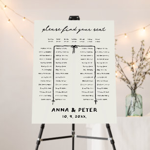 Hand-illustrated Horseshoe Wedding Seating Chart Foam Board