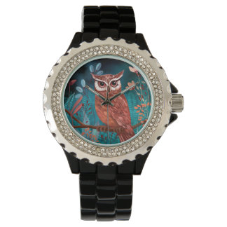 Hand-illustrated owl by the artist - Boho Nature Watch