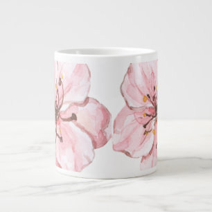 Hand Illustrated Pink Cherry Blossom  Giant Coffee Mug