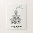 Hand-illustrated Unique Guestbook Sign Puzzle