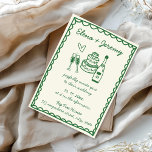 Hand Illustrated Vintage French Green Wedding Invitation<br><div class="desc">🌿✉️ "Enchanted Greens": European Summer Wedding Invitations 🌼✨ Step into a world of whimsy and romance with our "Enchanted Greens" Wedding Invitations—a delightful departure from tradition, designed in a trendy and cute aesthetic. Embracing the vibrant hues of green, this unique invitation suite captures the essence of a European summer wedding...</div>