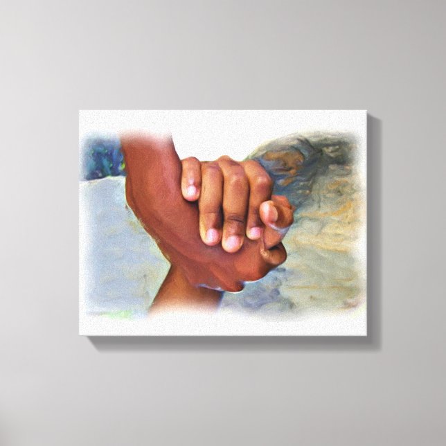 Hand in Hand,Leanding a helping hand_ Canvas Print (Front)