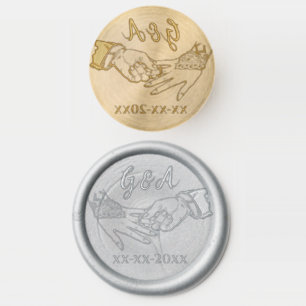 Hand In Hand Monogrammed Wedding Wax Seal Stamp