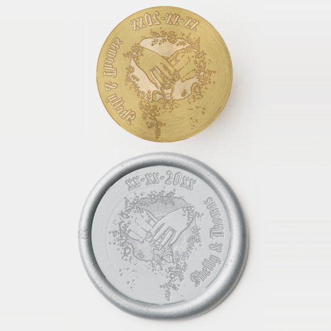 Hand In Hand Personalized Wax Seal Stamp (Stamped)