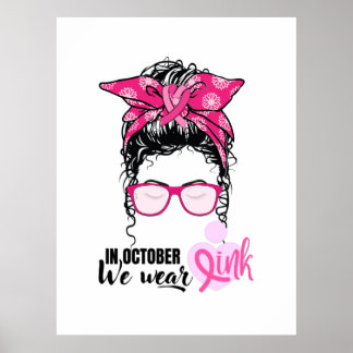 Hand in October we wear Pink-October Girl Poster