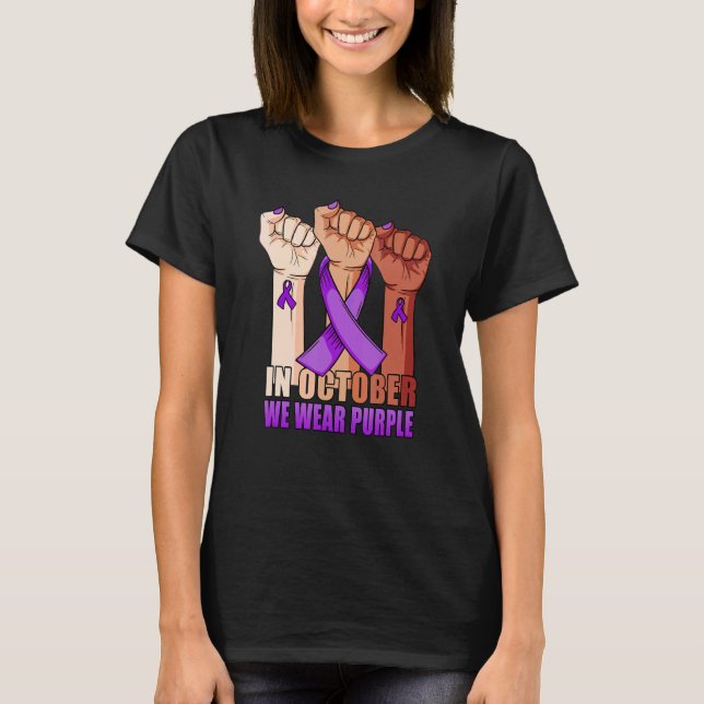 Hand In October we wear Purple Rett Syndrome Aware T-Shirt (Front)
