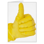 Hand in yellow latex glove (Front)