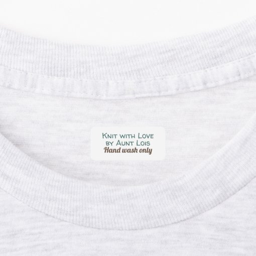 Hand Knit Cleaning Washing Instructions Labels | Zazzle